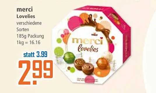 merci Lovelies verschiedene Sorten 185g Packung