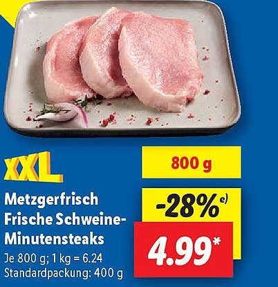 Metzgerfrisch Frische Schweine-Minutensteaks XXL