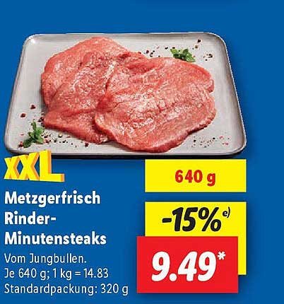 Metzgerfrisch Rinder-Minutensteaks