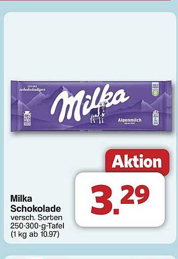 Milka Schokolade verschiedene Sorten 250-300 g