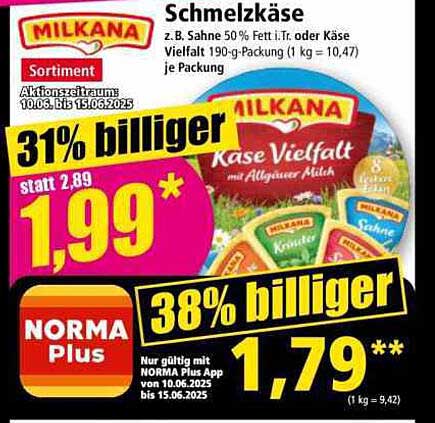 MILKANA Schmelzkäse - Käsesorten mit Vielfalt