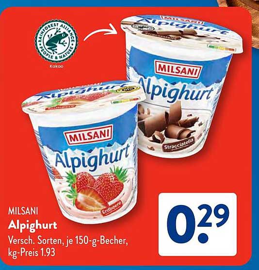 Milsani Alphighurt – Erdbeere und Stracciatella