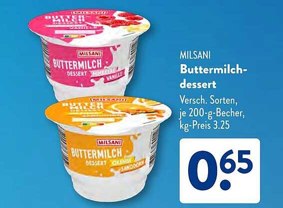 MILSANi Buttermilch-Dessert - Verschiedene Sorten