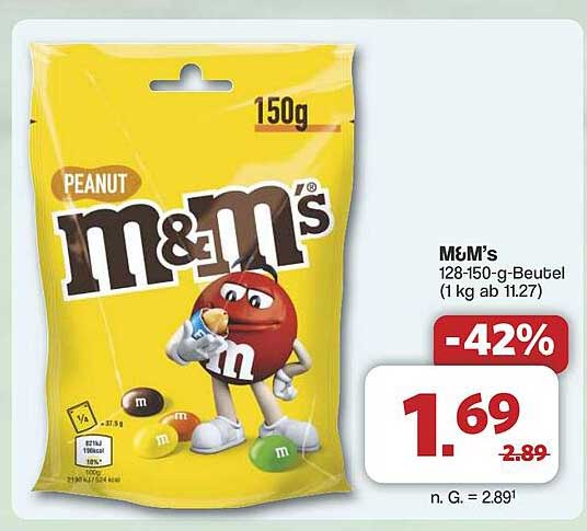 M&M’s Peanut 150g Beutel