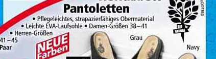 Moderne Pantoletten in neuen Farben
