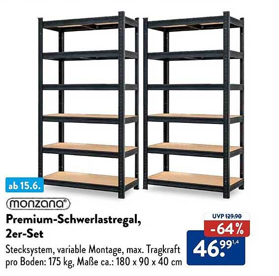 Monzana Premium-Schwerlastregal, 2er-Set