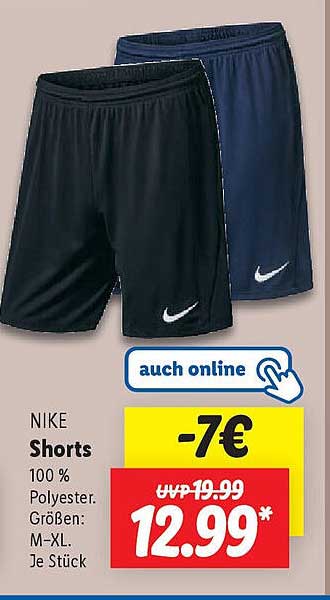 Nike Shorts - 100 % Polyester zu einem unschlagbaren Preis