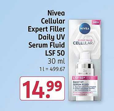 Nivea Cellular Expert Filler Daily UV Serum Fluid LSF 50 30 ml