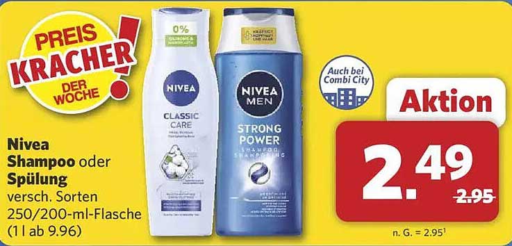 Nivea Shampoo oder Spülung 250/200 ml-Aktion