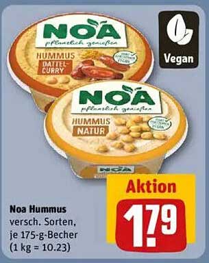 Noa Hummus – Verschiedene Sorten, 175 g-Becher