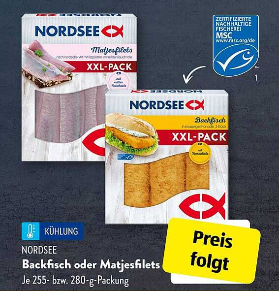Nordsee Backfisch oder Matjesfilets XXL-Pack