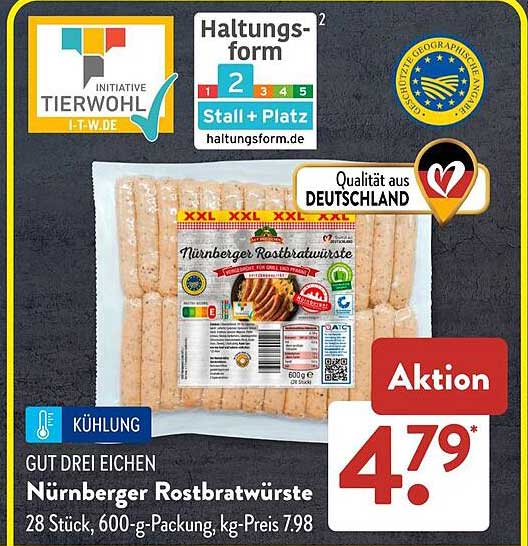 Nürnberger Rostbratwürste 600 g - 28 Stück