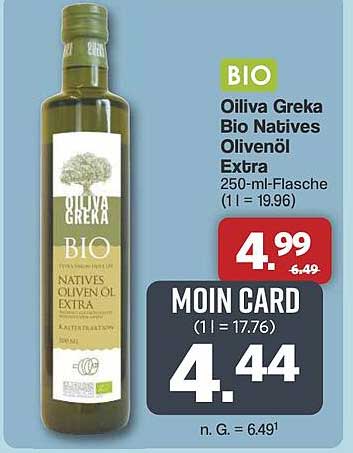 Oiliva Greka Bio Natives Olivenöl Extra 250-ml-Flasche