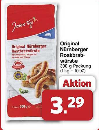 Original Nürnberger Rostbratwürste - 300-g-Packung