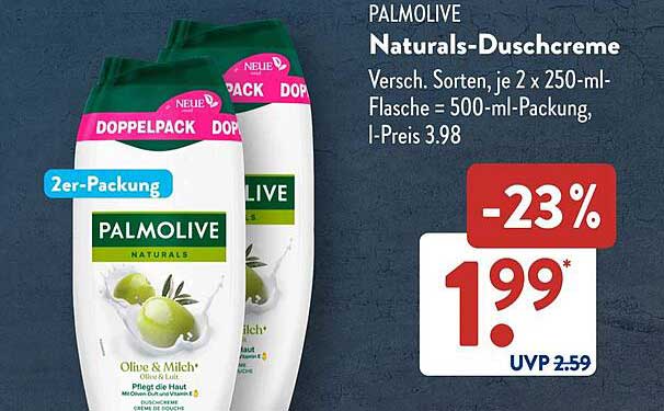 PALMOLIVE Naturals-Duschcreme, 2er-Pack