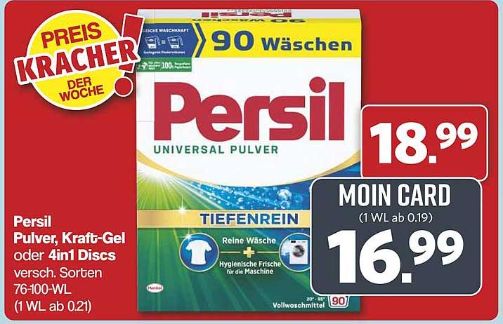 Persil Pulver, Kraft-Gel oder 4in1 Discs, verschiedene Sorten