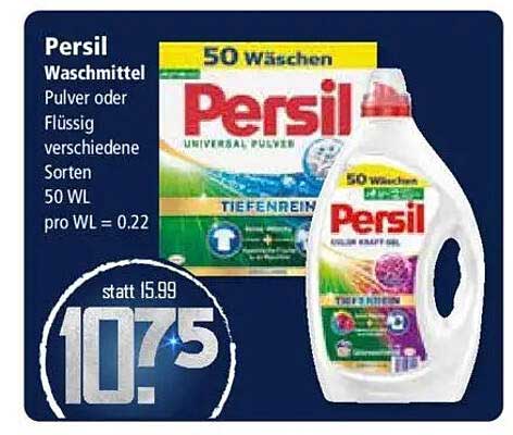 Persil Waschmittel Pulver oder Flüssig, 50 Waschladungen