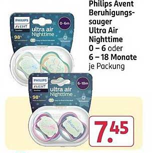 Philips Avent Beruhigungssauger Ultra Air Nighttime 0-6 Monate oder 6-18 Monate je Packung