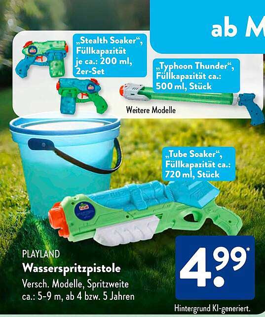 PLAYLAND Wasserspritpistole - Verschiedene Modelle
