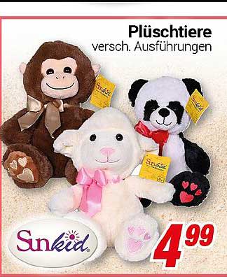 Plüschtiere in verschiedenen Ausführungen von Snkid