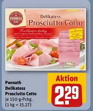Ponnath Delikatesse Prosciutto Cotto 150-g-Pckg.