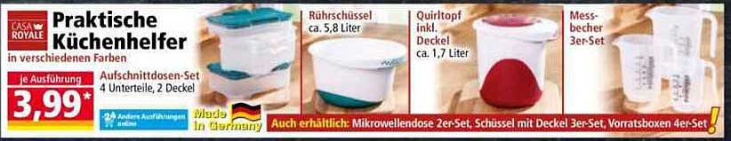 Praktische Küchenhelfer in verschiedenen Farben