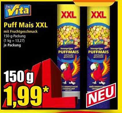 Puff Mais XXL - Mit Fruchtgeschmack