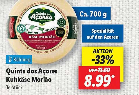 Quinta dos Açores Kuhkäse Morião - Spezialität auf den Azoren