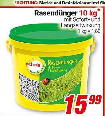 Rasendünger 10 kg mit Sofort- und Langzeitwirkung