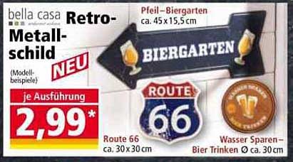 Retro-Metallschild – Pfeil-Biergarten