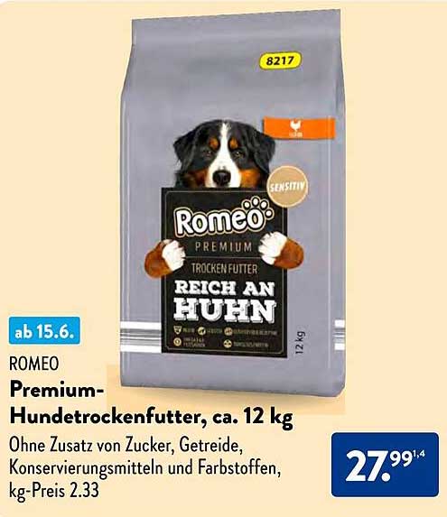 ROMEO Premium-Hundetrockenfutter, ca. 12 kg