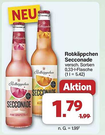 Rotkäppchen Secconade, verschiedene Sorten 0,33-l-Flasche