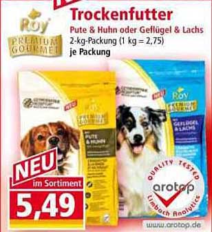 Roy Premium Gourmet Trockenfutter für Hunde – Pute & Huhn oder Geflügel & Lachs