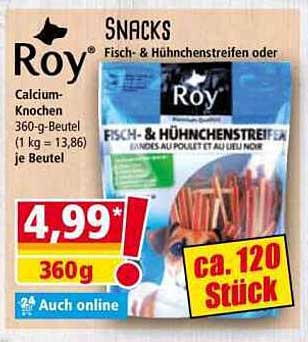Roy Snacks: Fisch- & Hühnerstreifen 360 g Beutel