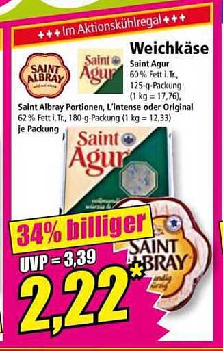 Saint Albray Weichkäse 180 g - 34 % günstiger
