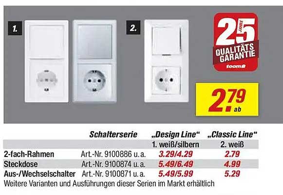 Schalterserie "Design Line" und "Classic Line"