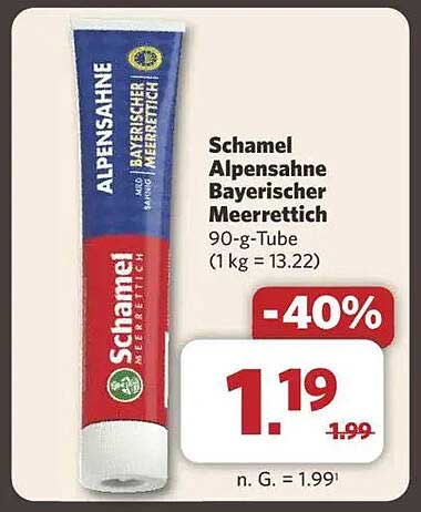 Schamel Alpensahne Bayerischer Meerrettich 90-g-Tube