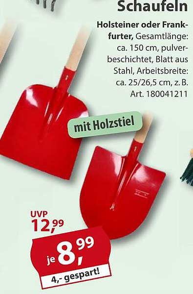 Schaufeln mit Holzstiel - Holsteiner oder Frankfurter
