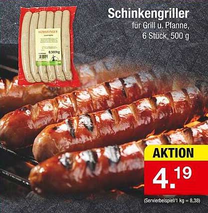Schinkengriller für Grill und Pfanne, 6 Stück, 500 g