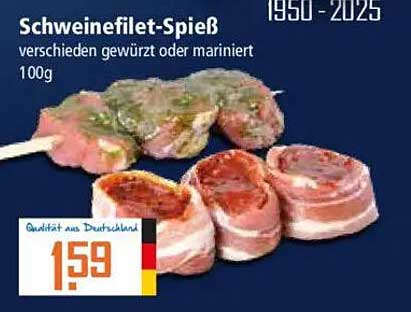 Schweinefilet-Spieß verschieden gewürzt oder mariniert 100g