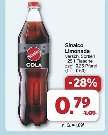 Sinalco Limonade - Cola 1,25-l-Flasche