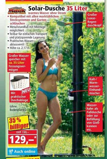 Solar-Dusche 35 Liter