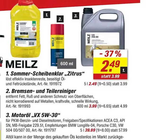 Sommer-Scheibenklar „Zitrus“ 600 ml von MEILZ