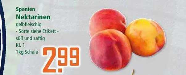 Spanien Nektarinen gelbfleischig - 1 kg Schale für nur 2,99