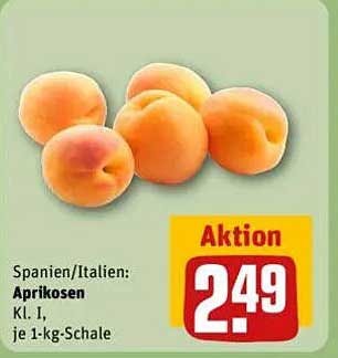 Spanien/Italien: Aprikosen Kl. I, je 1-kg-Schale