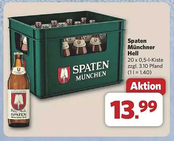 Spaten Münchner Hell 20 x 0,5-Liter-Kiste