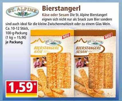 St. Alpine Bierstangerl – Käse oder Sesam
