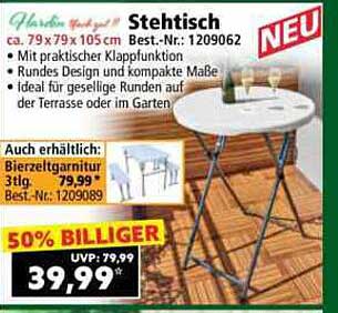 Stehtisch mit praktischer Klappfunktion