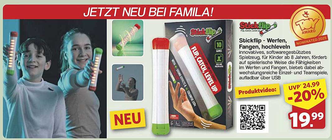 Stickflip - Werfen, Fangen, hochleveln