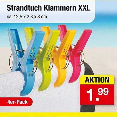 Strandtuch Klammern XXL - 4er-Pack